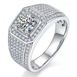 Engagement S925/18K/14K/10K med moissanit/Real Diamond for Man