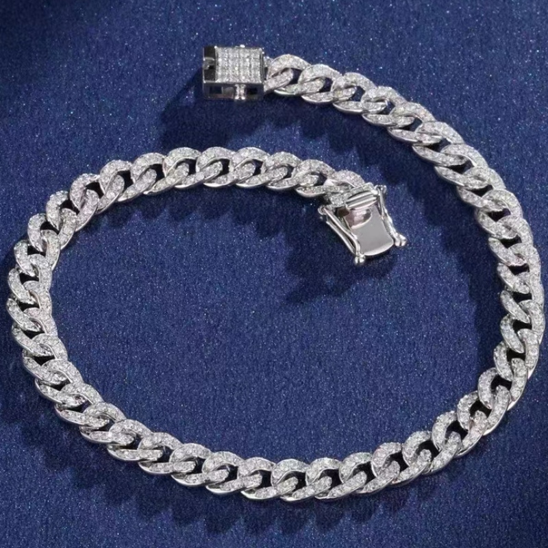 Tuochen smykker 18k/14k/10k guld cubansk armbånd med diamant/moissanit sten til mand