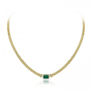 2022 Ny 1ct kultiveret smaragd vedhæng 925 sølv justerbar simpel halskæde